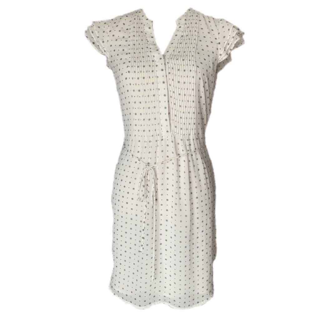 H&M Design Print Chiffon Ruffle Cap Sleeve Dress